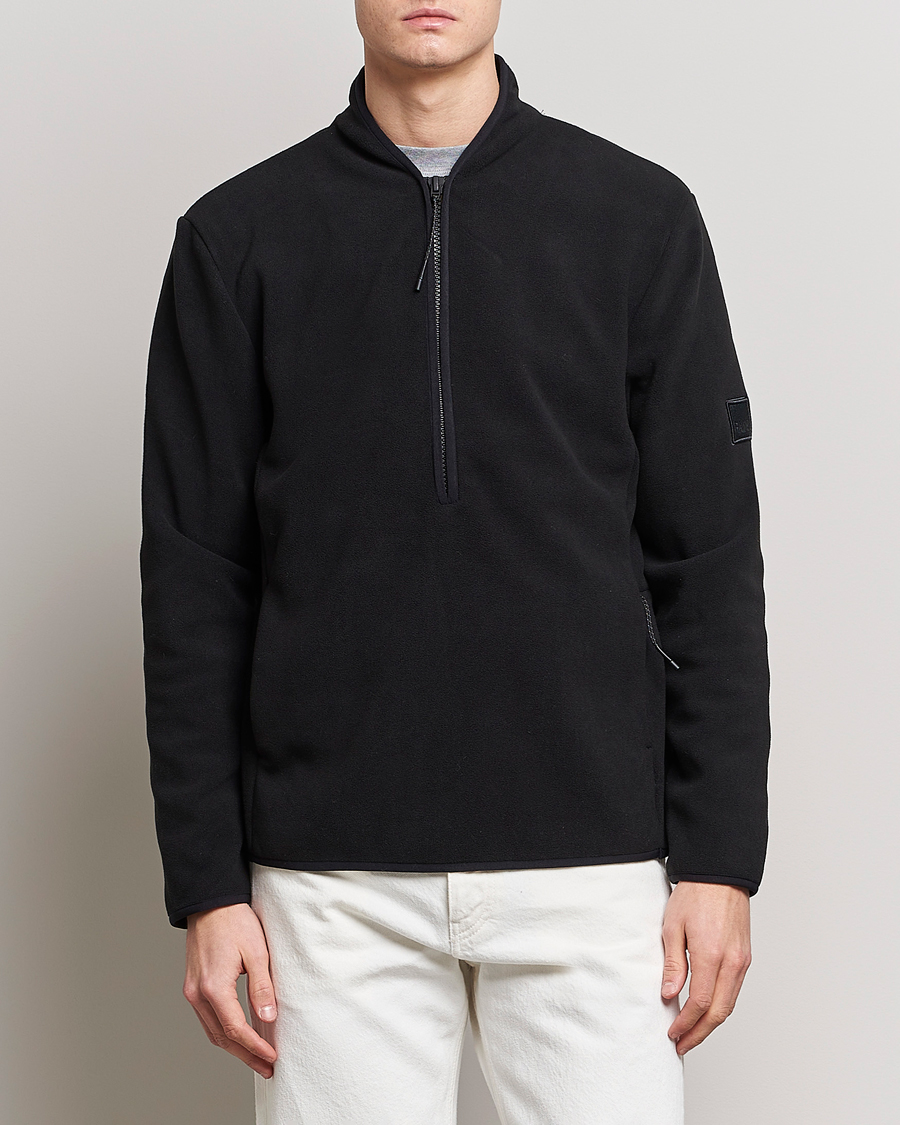 Herr | Tröjor | RAINS | Fleece Half-Zip Pullover Black
