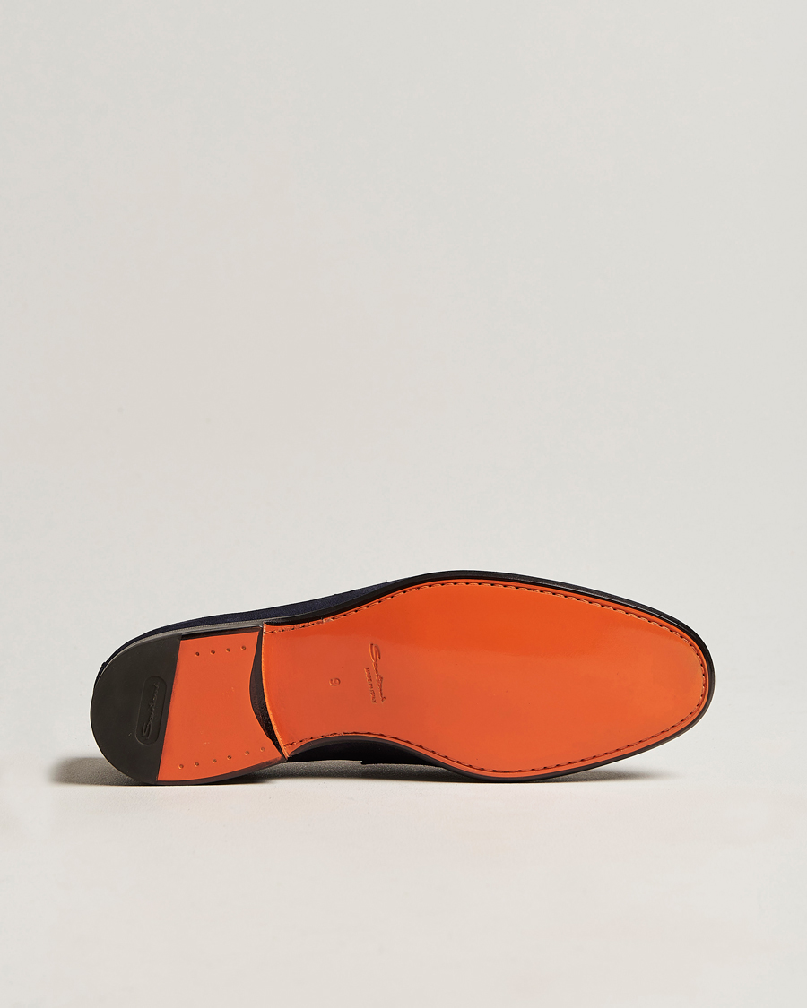 Herr | Santoni Penny Loafer Navy Suede | Santoni | Penny Loafer Navy Suede
