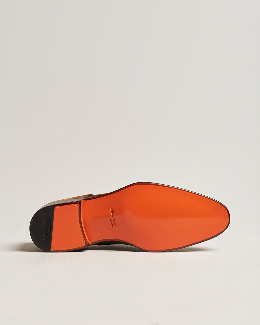 Herr | Santoni Double Monk Shoe Brown Suede | Santoni | Double Monk Shoe Brown Suede