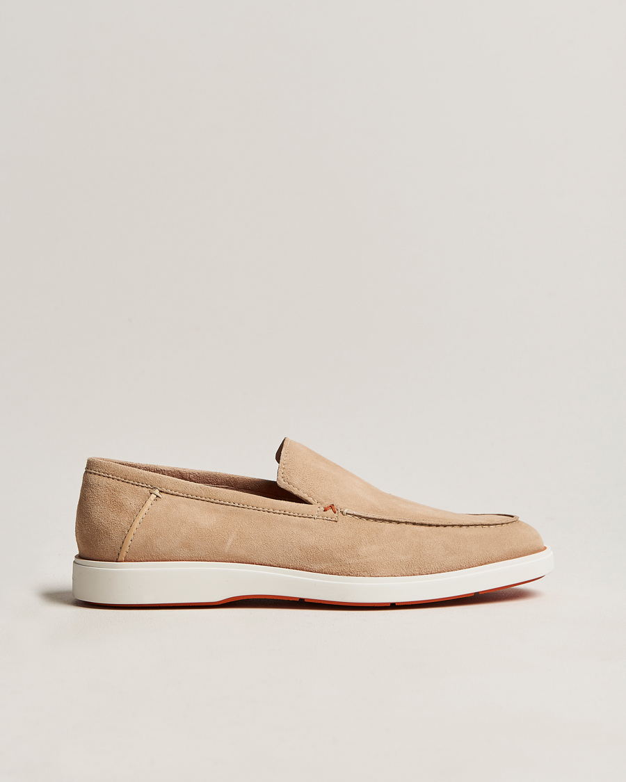 Herr | Santoni Summer Loafer Beige Suede | Santoni | Summer Loafer Beige Suede