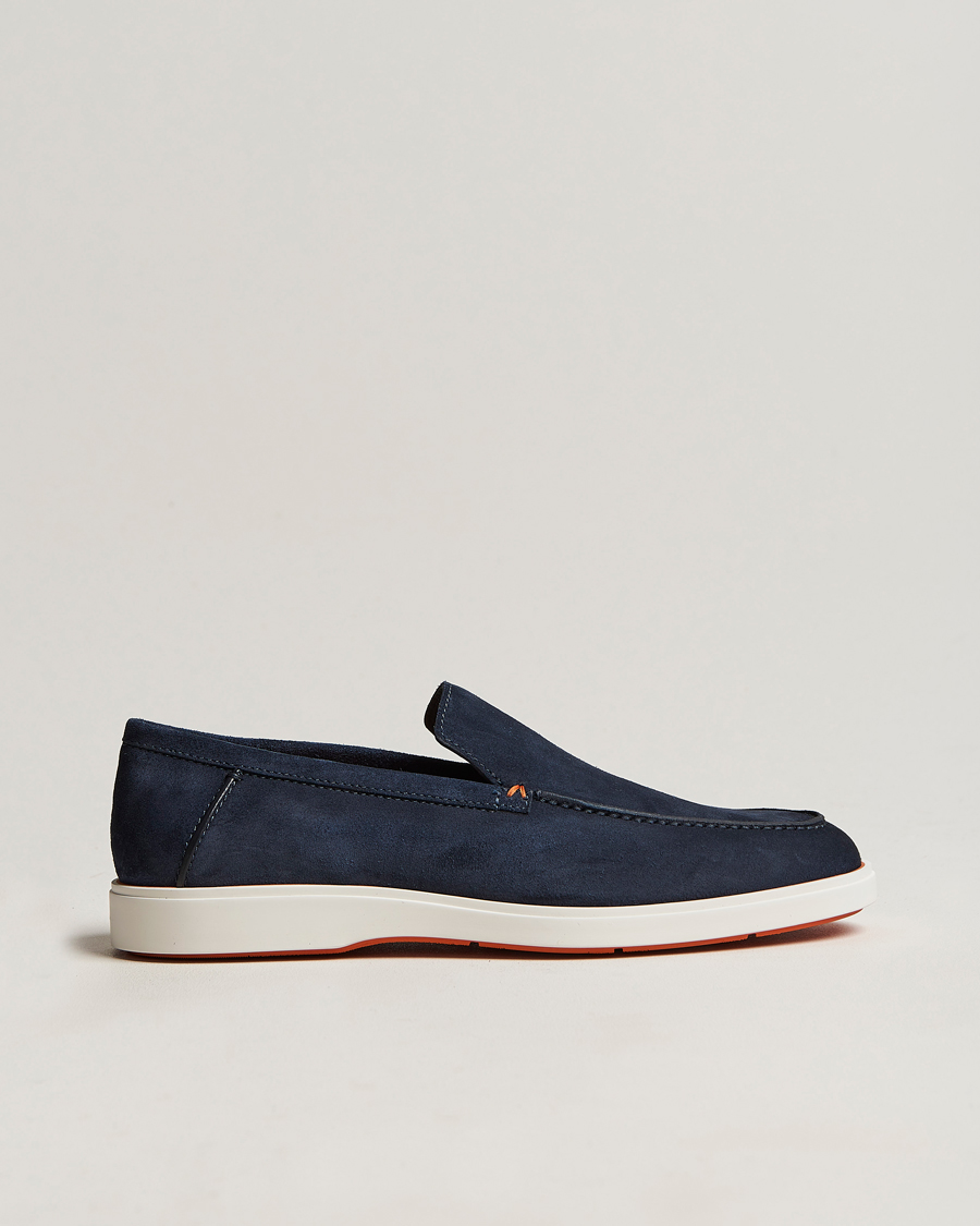 Herr | Santoni Summer Loafer Navy Suede | Santoni | Summer Loafer Navy Suede