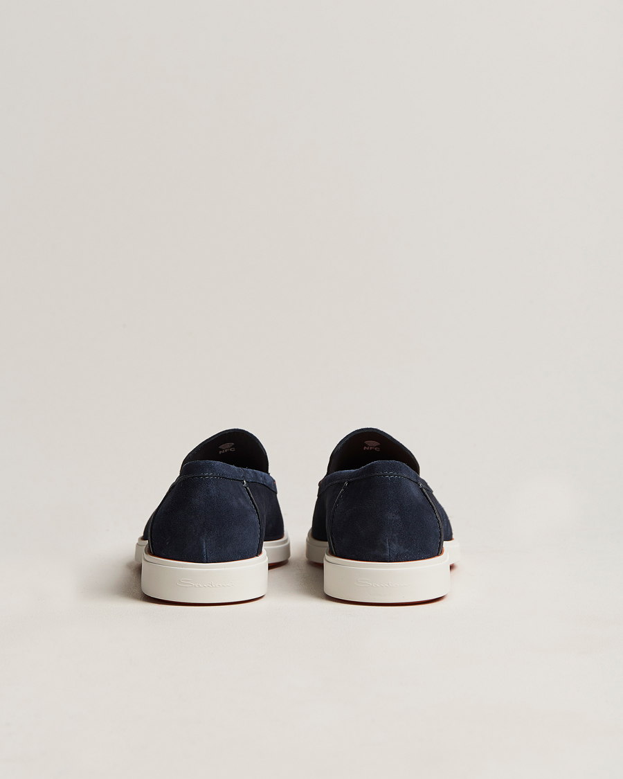 Herr | Santoni Summer Loafer Navy Suede | Santoni | Summer Loafer Navy Suede