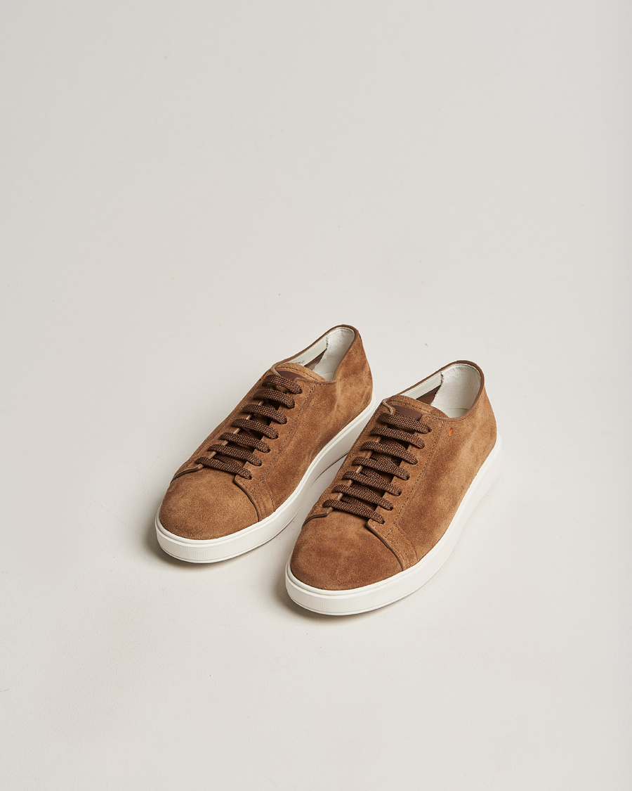 Herr | Santoni | Santoni | Plain Sneaker Dark Brown Suede