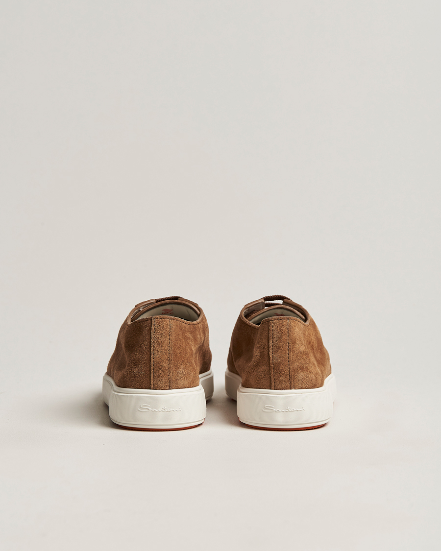 Herr | Santoni Plain Sneaker Dark Brown Suede | Santoni | Plain Sneaker Dark Brown Suede