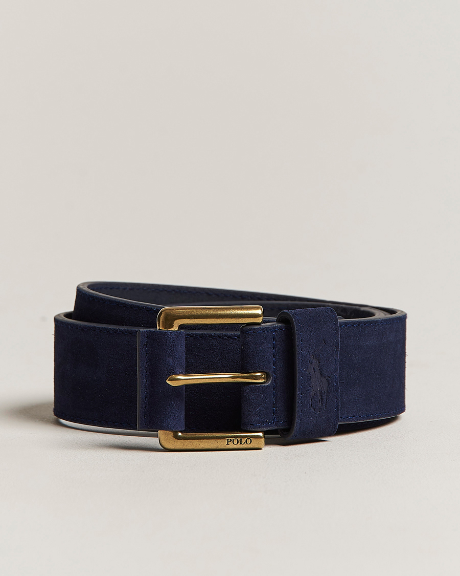Herr | Bälten | Polo Ralph Lauren | Suede Belt Navy