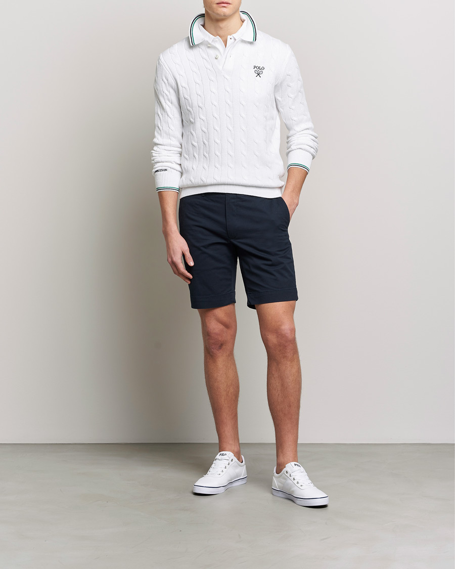 Herr | Tröjor | Polo Ralph Lauren | Cotton Cable Knitted Polo Ceramic White