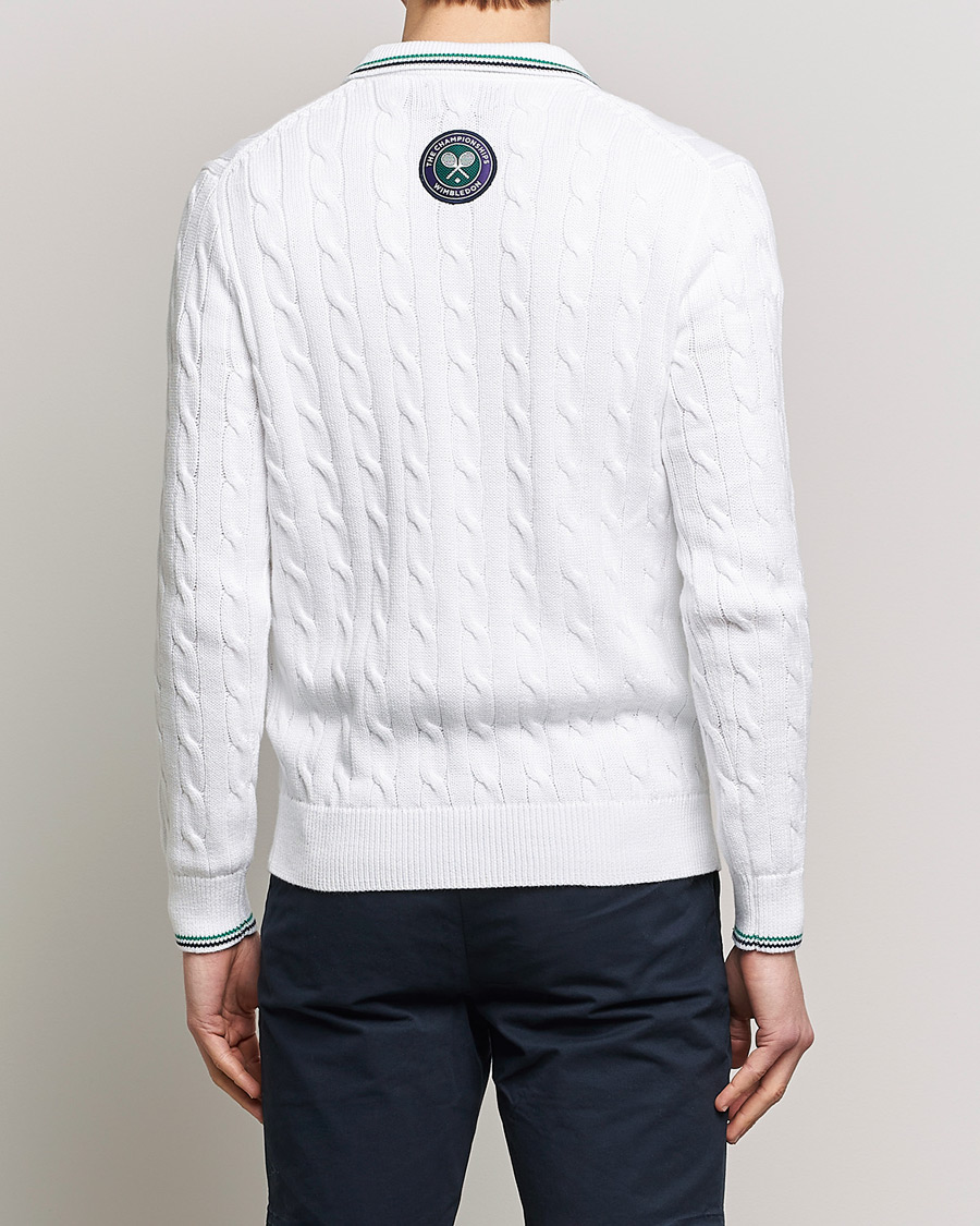 Herr | Tröjor | Polo Ralph Lauren | Cotton Cable Knitted Polo Ceramic White