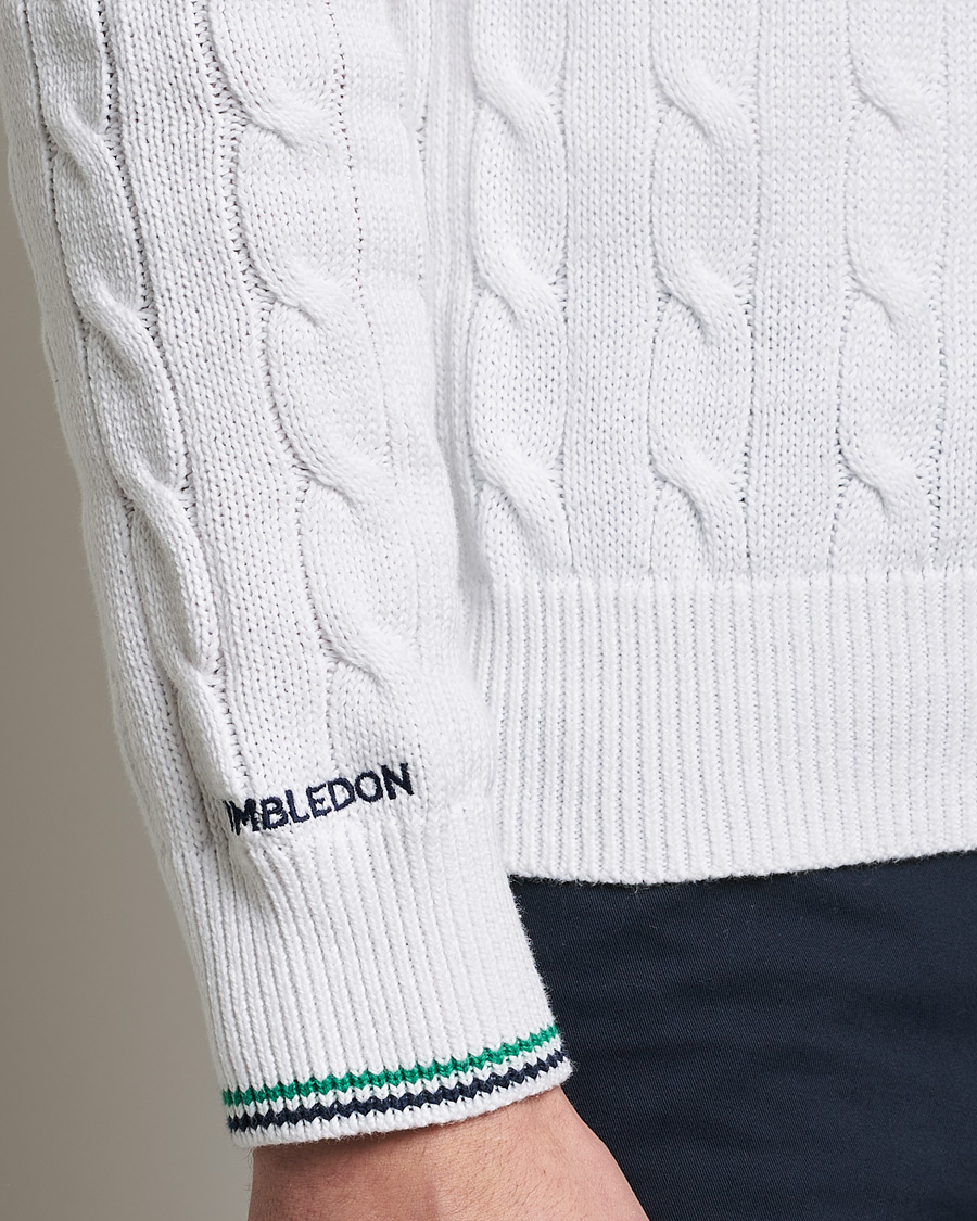 Herr | Tröjor | Polo Ralph Lauren | Cotton Cable Knitted Polo Ceramic White