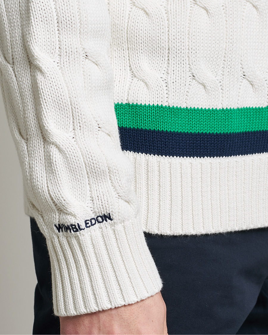 Herr | Tröjor | Polo Ralph Lauren | Knitted V-Neck Cricket Sweater Ceramic White