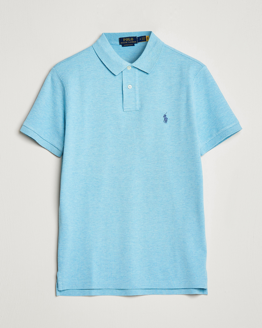 Herr | Pikéer | Polo Ralph Lauren | Custom Slim Fit Polo Watchhill Blue Heather