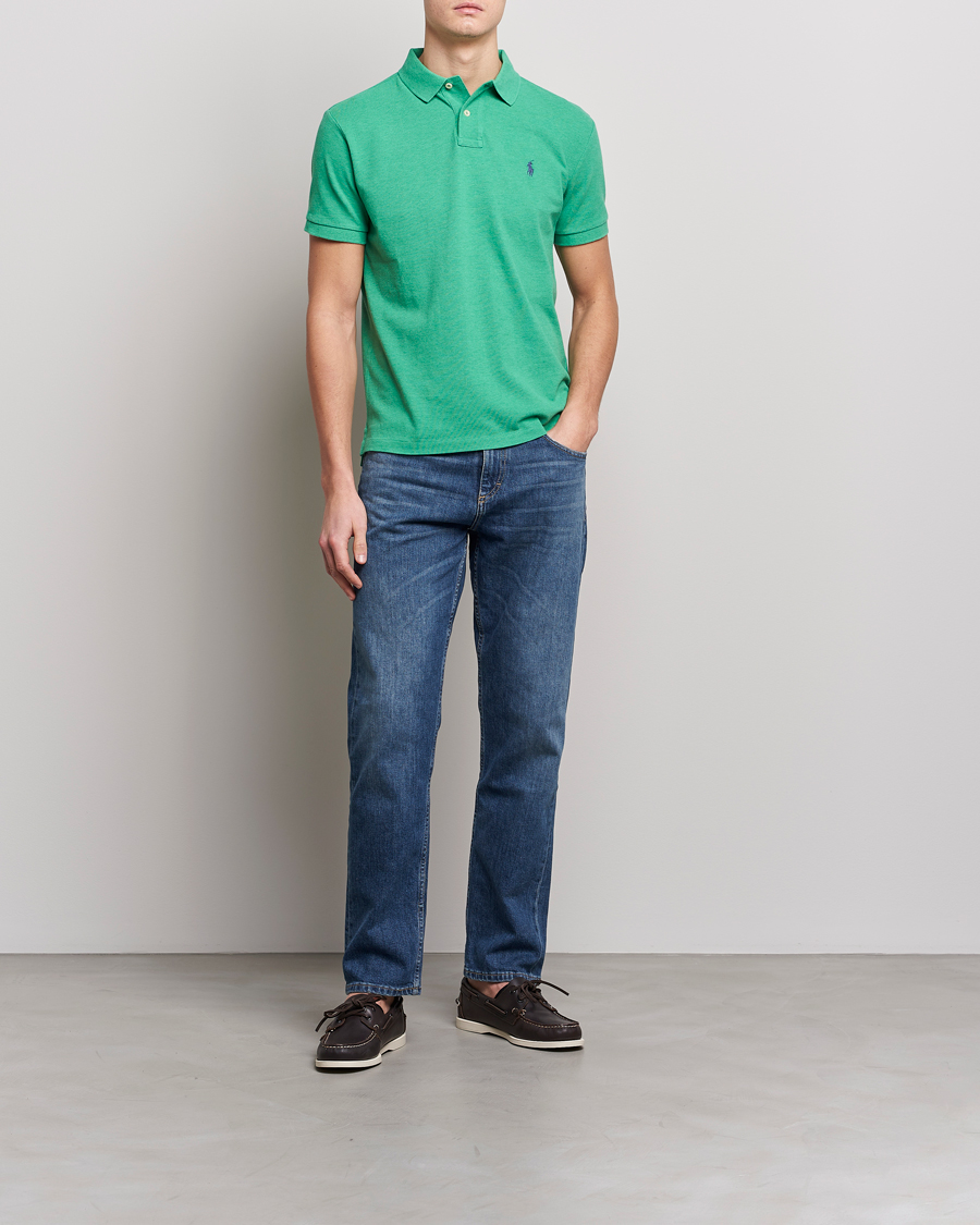 Herr | Pikéer | Polo Ralph Lauren | Custom Slim Fit Polo Palm Green Heather