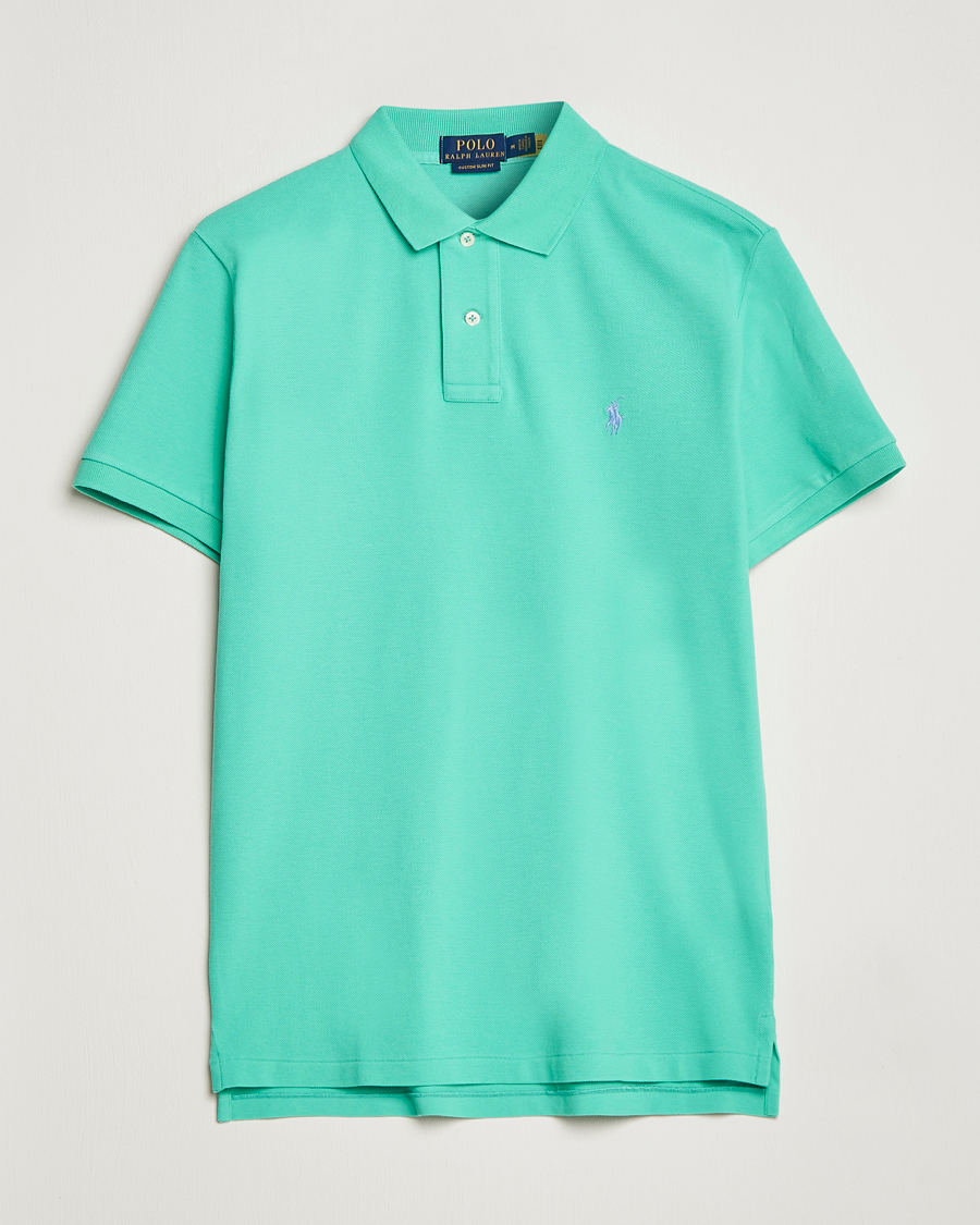 Herr | Pikéer | Polo Ralph Lauren | Custom Slim Fit Polo Sunset Green