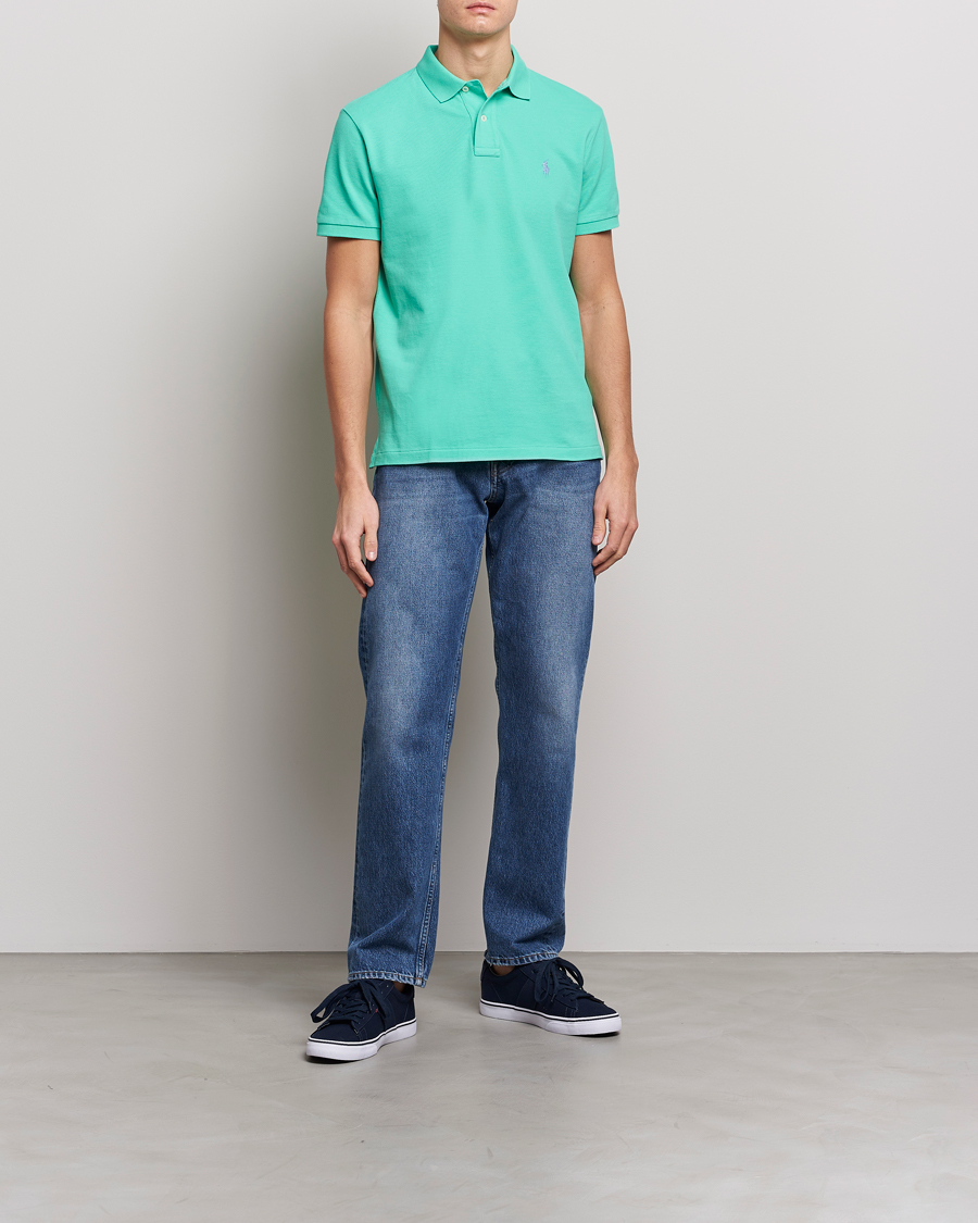 Herr | Pikéer | Polo Ralph Lauren | Custom Slim Fit Polo Sunset Green