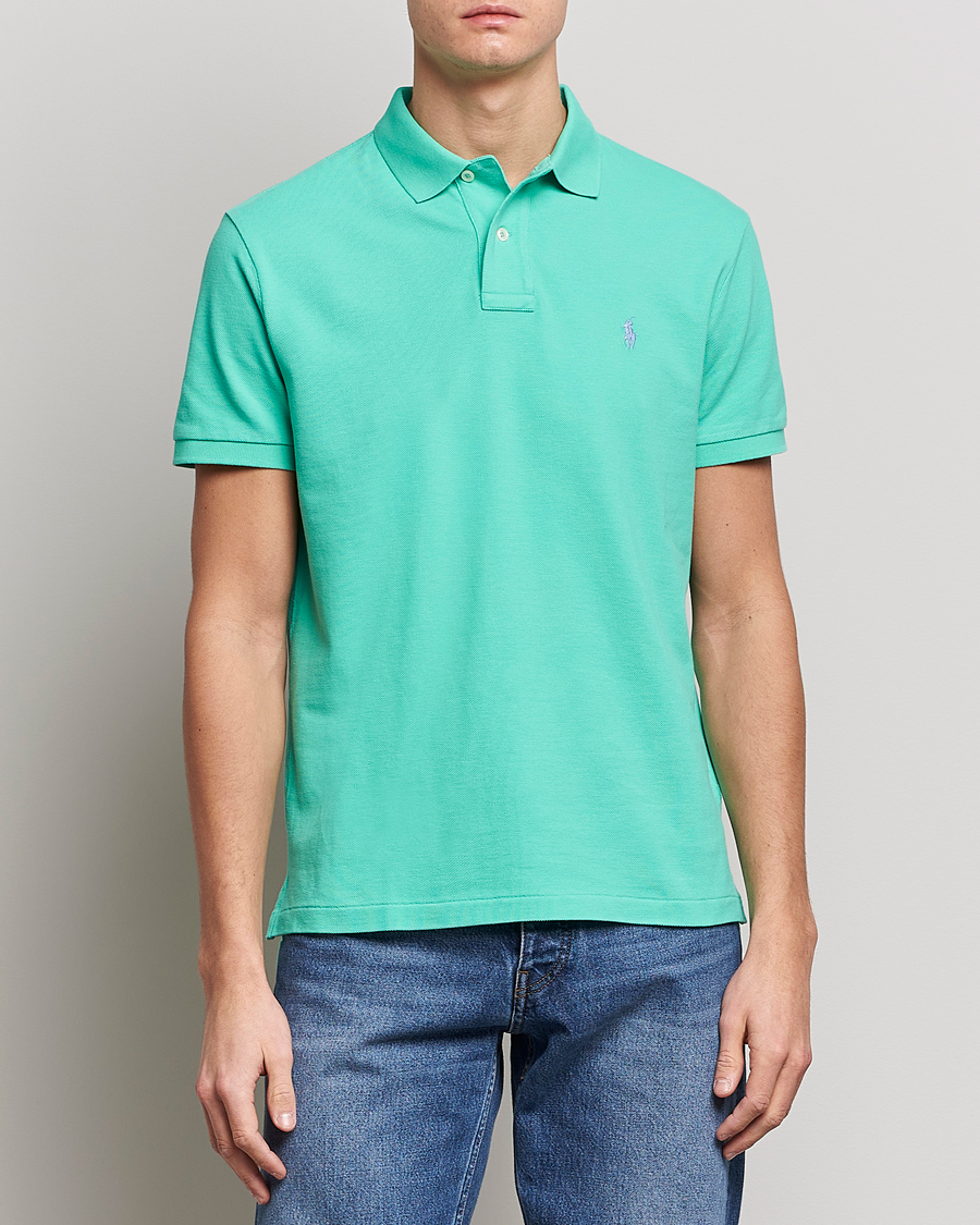 Herr | Pikéer | Polo Ralph Lauren | Custom Slim Fit Polo Sunset Green