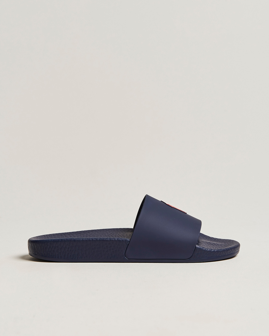 Herr | Polo Ralph Lauren Logo Slides Navy | Polo Ralph Lauren | Logo Slides Navy