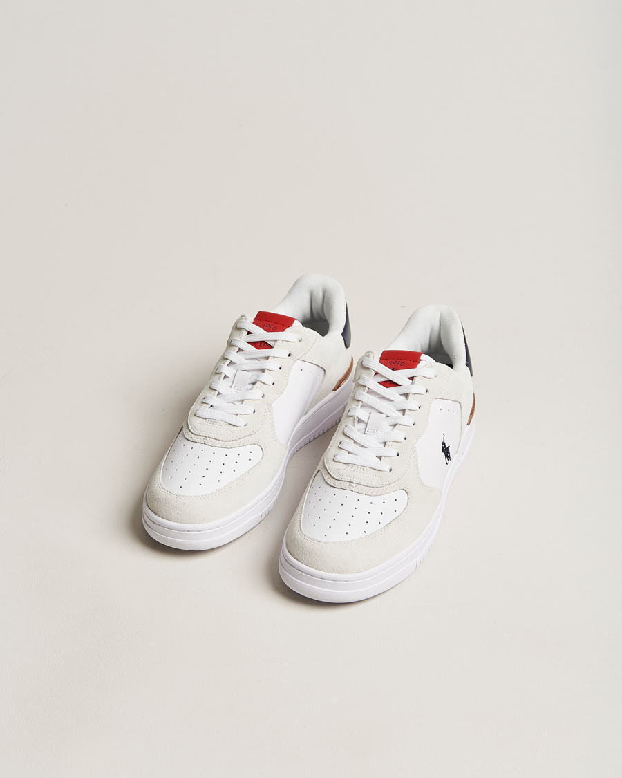 Herr | Sneakers | Polo Ralph Lauren | Masters Court Suede Sneaker White/Navy/Red