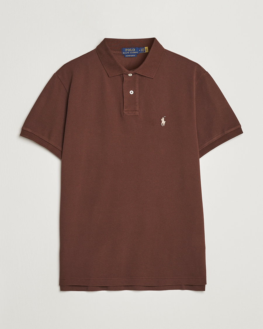 Herr | Pikéer | Polo Ralph Lauren | Custom Slim Fit Polo Branch Brown