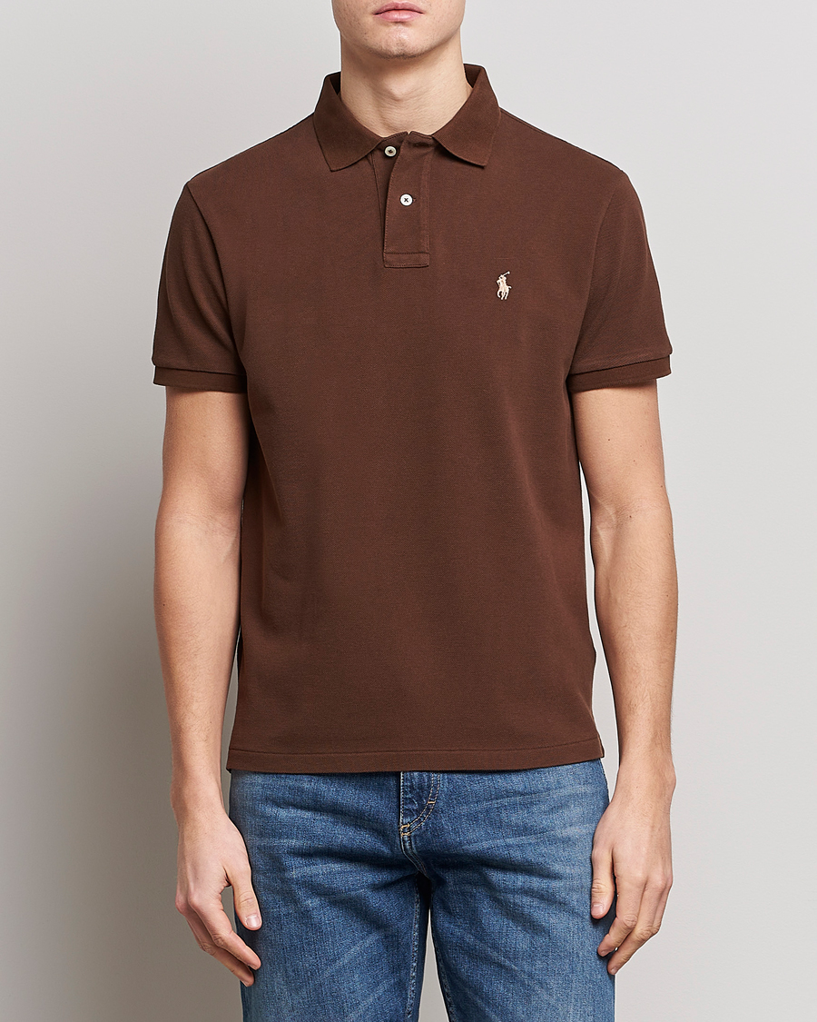 Herr | Pikéer | Polo Ralph Lauren | Custom Slim Fit Polo Branch Brown