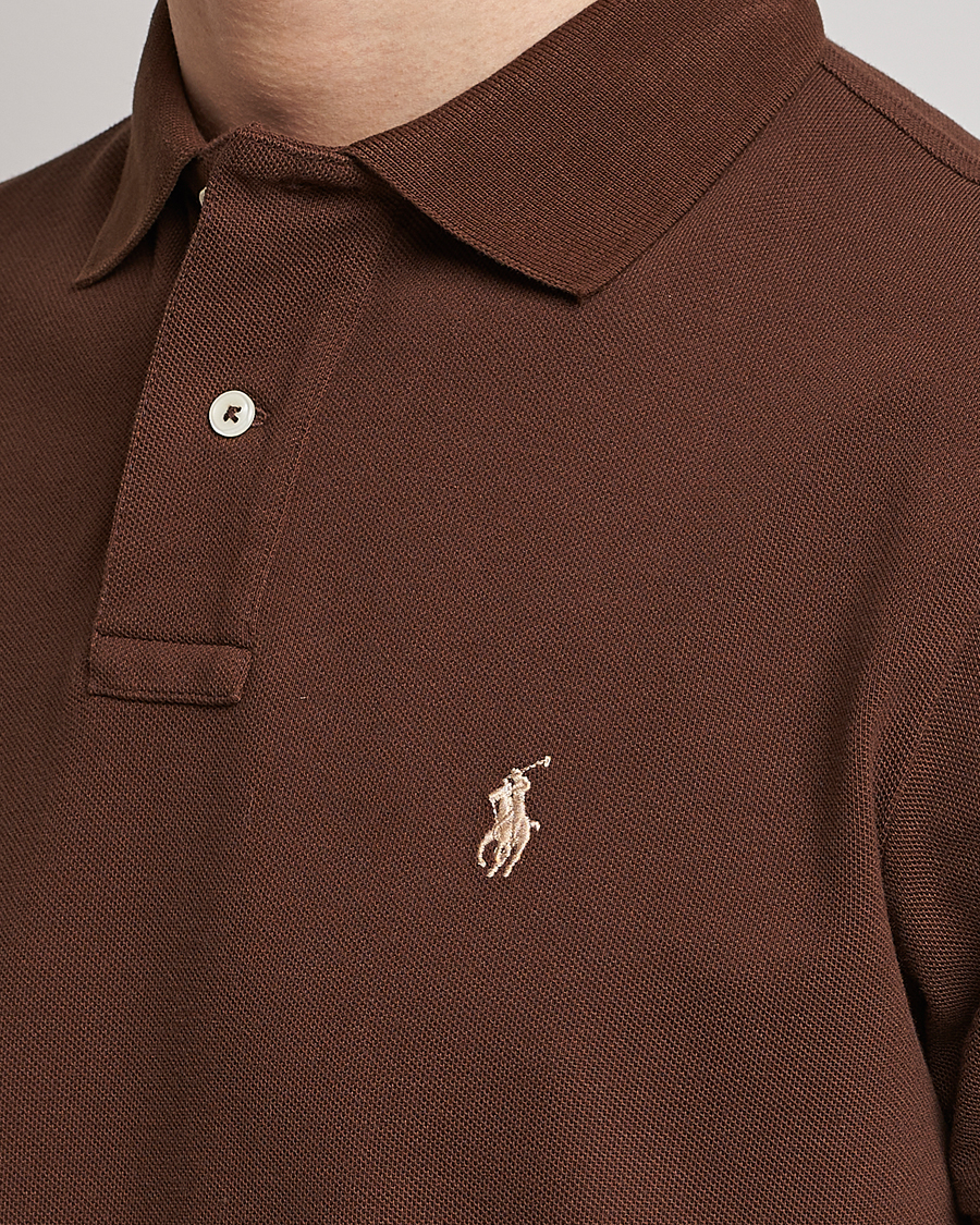 Herr | Pikéer | Polo Ralph Lauren | Custom Slim Fit Polo Branch Brown