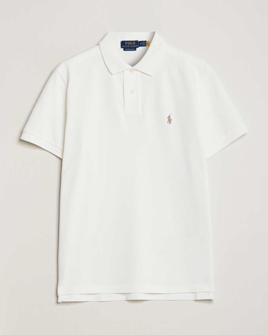 Herr | Pikéer | Polo Ralph Lauren | Custom Slim Fit Polo Deckwash White