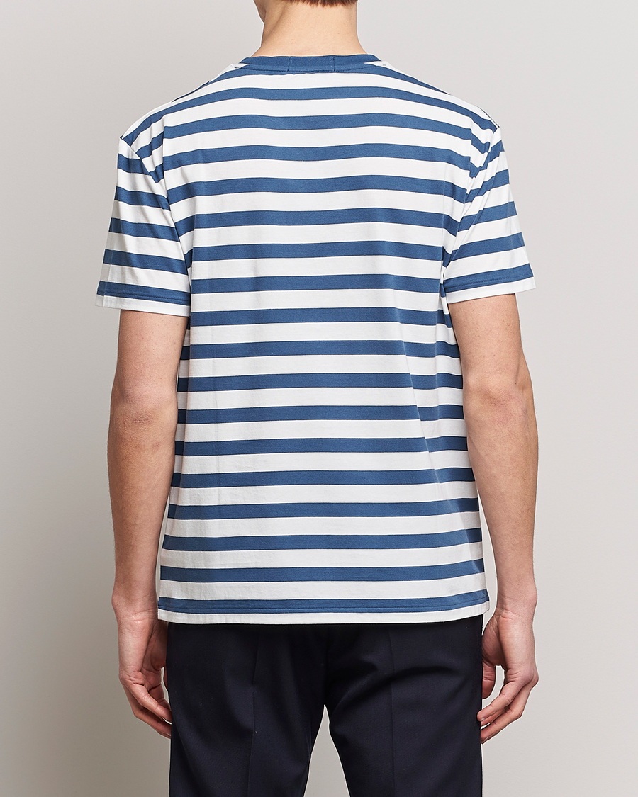 Herr | T-Shirts | Polo Ralph Lauren | Brushed Spa Jersey Striped Crew Neck T-Shirt White/Blue