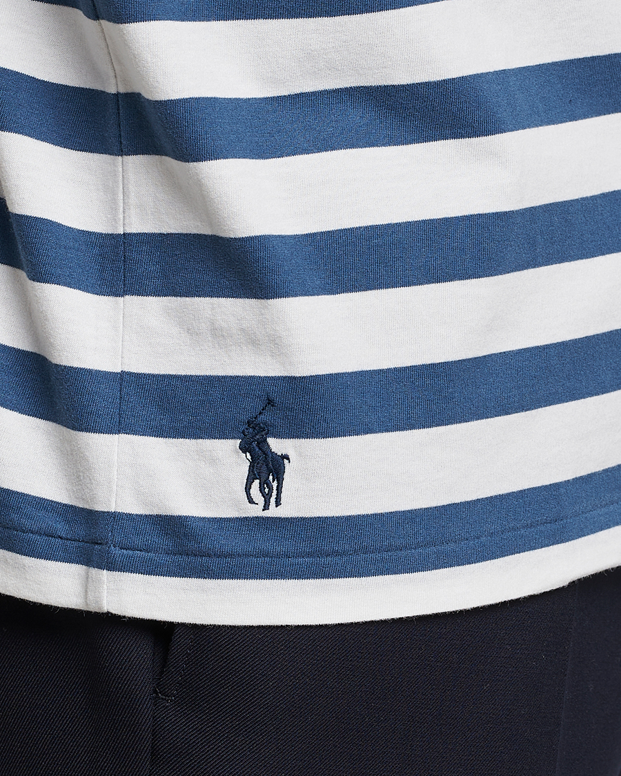 Herr | T-Shirts | Polo Ralph Lauren | Brushed Spa Jersey Striped Crew Neck T-Shirt White/Blue