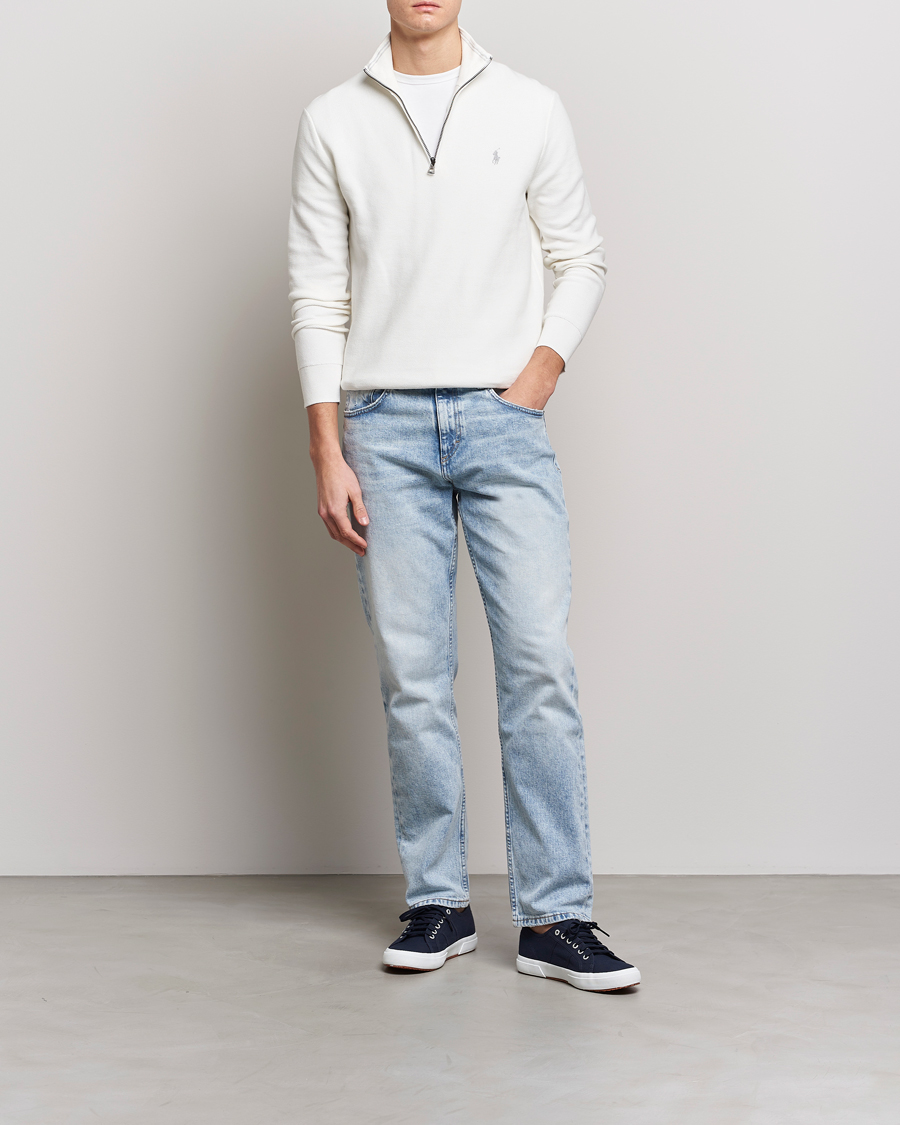 Herr | Tröjor | Polo Ralph Lauren | Textured Half-Zip Deckwash White