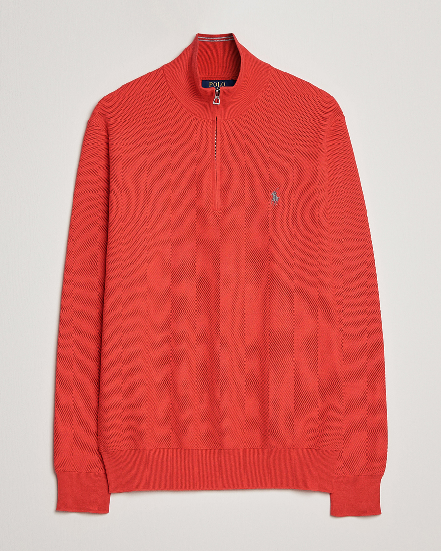 Herr | Tröjor | Polo Ralph Lauren | Textured Half-Zip Red Reef