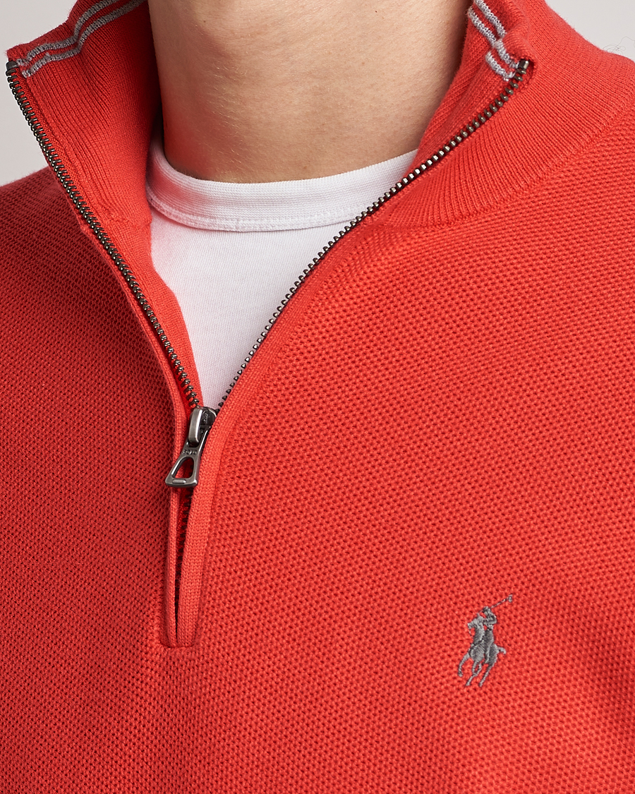 Herr | Tröjor | Polo Ralph Lauren | Textured Half-Zip Red Reef