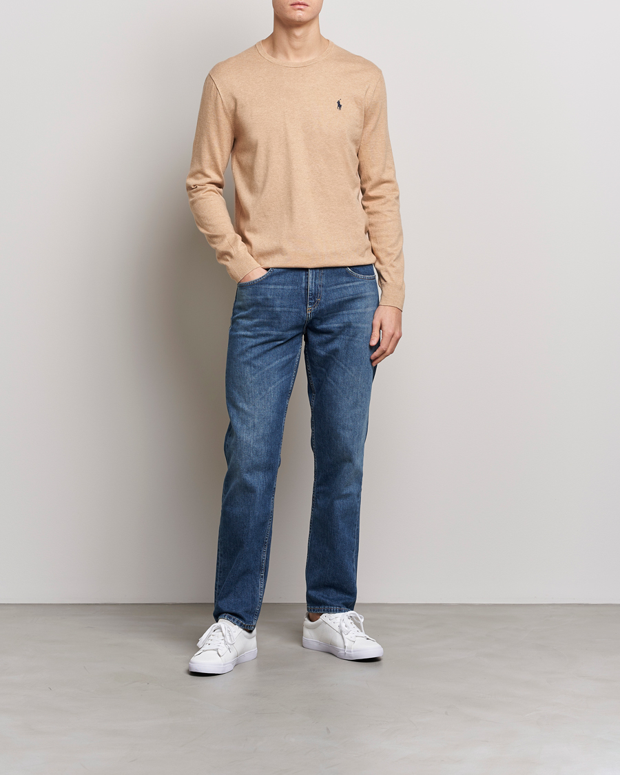 Herr | Tröjor | Polo Ralph Lauren | Cotton Crew Neck Sweater Camel Melange