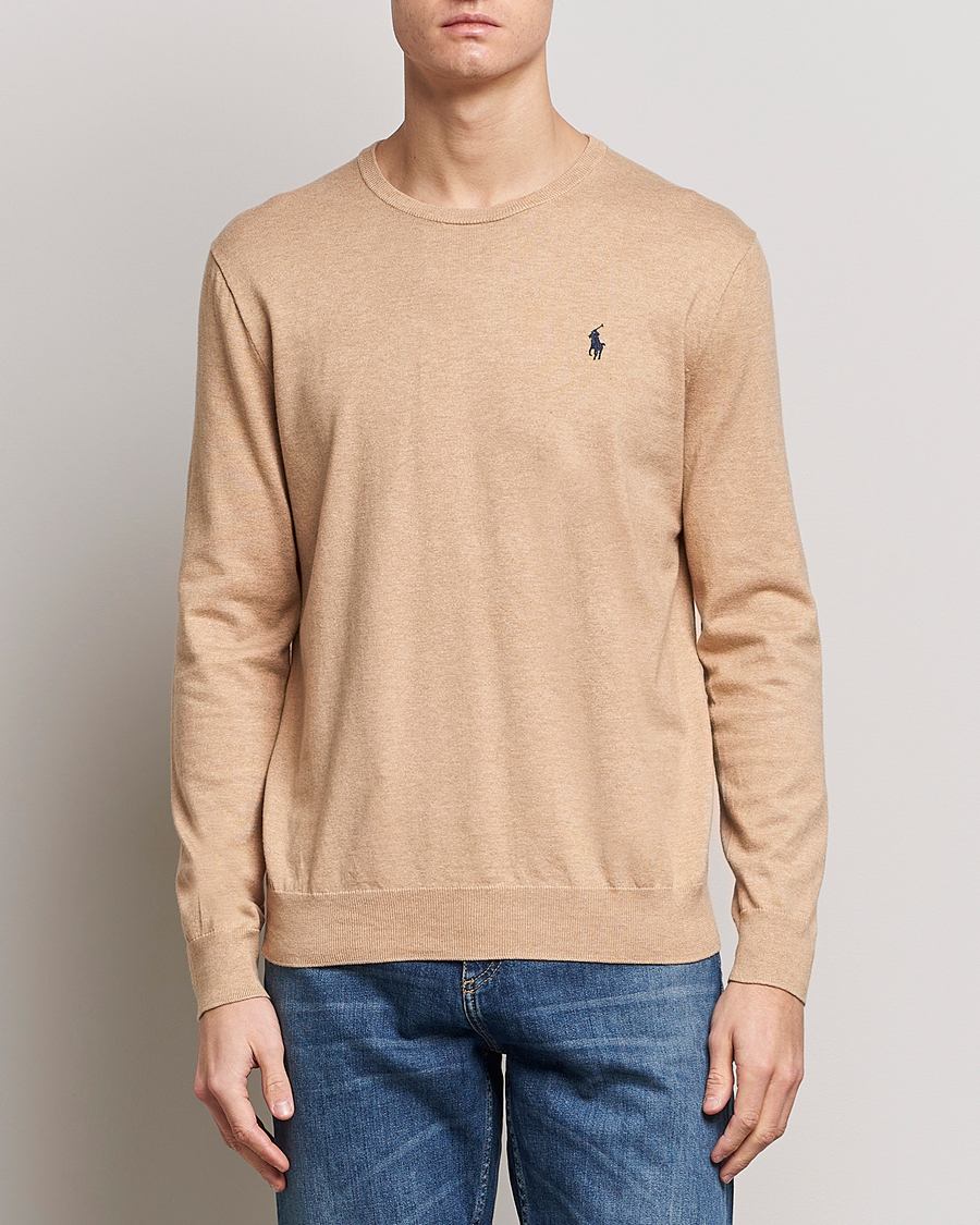 Herr | Rea kläder | Polo Ralph Lauren | Cotton Crew Neck Sweater Camel Melange