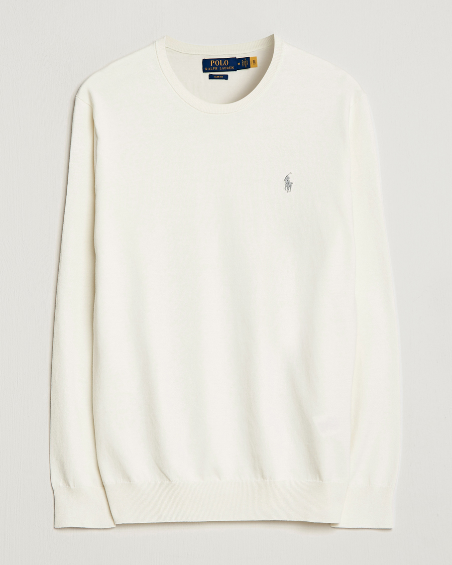 Herr | Tröjor | Polo Ralph Lauren | Cotton Crew Neck Sweater Antique Cream