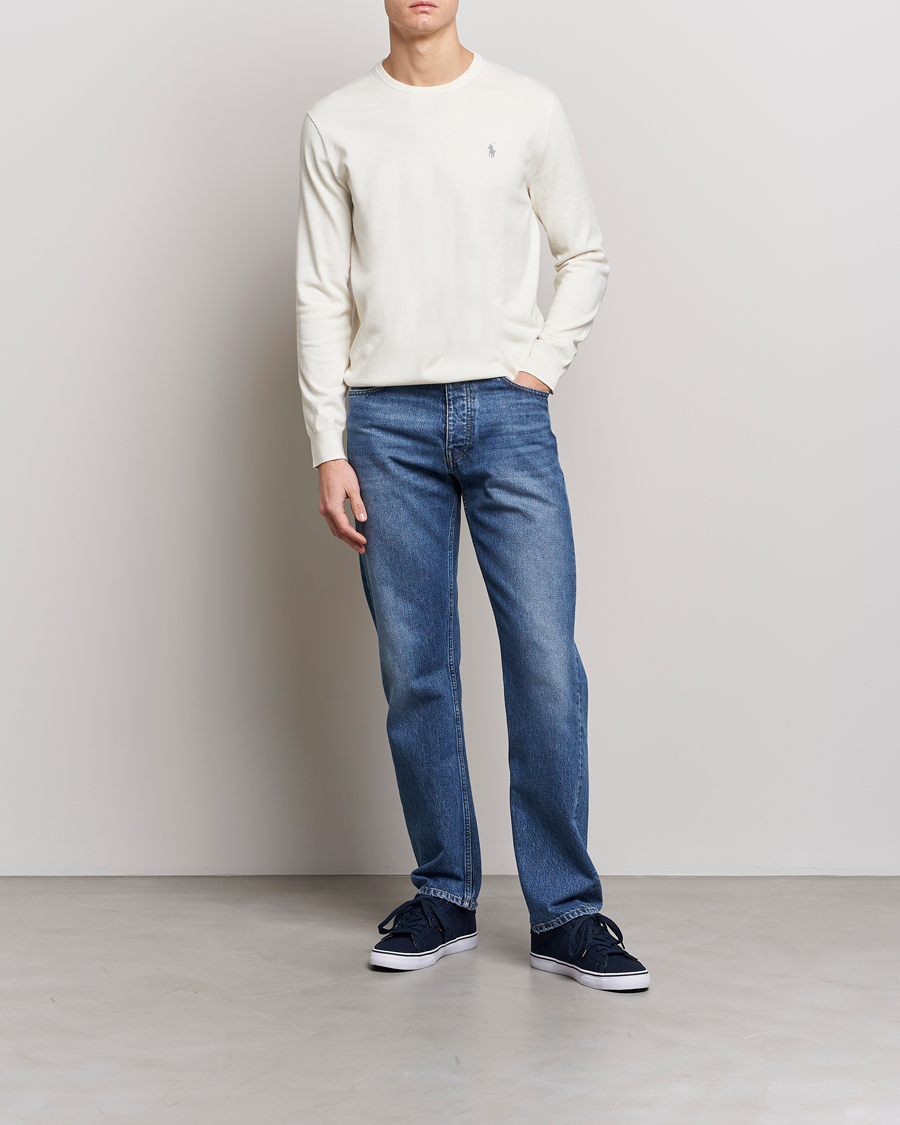 Herr | Tröjor | Polo Ralph Lauren | Cotton Crew Neck Sweater Antique Cream