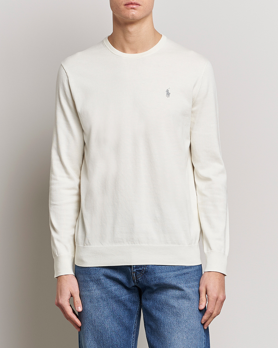 Herr | Rea kläder | Polo Ralph Lauren | Cotton Crew Neck Sweater Antique Cream