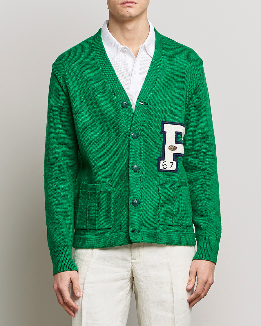 Herr | Tröjor | Polo Ralph Lauren | Cotton Knitted Varsity Cardigan New Forest