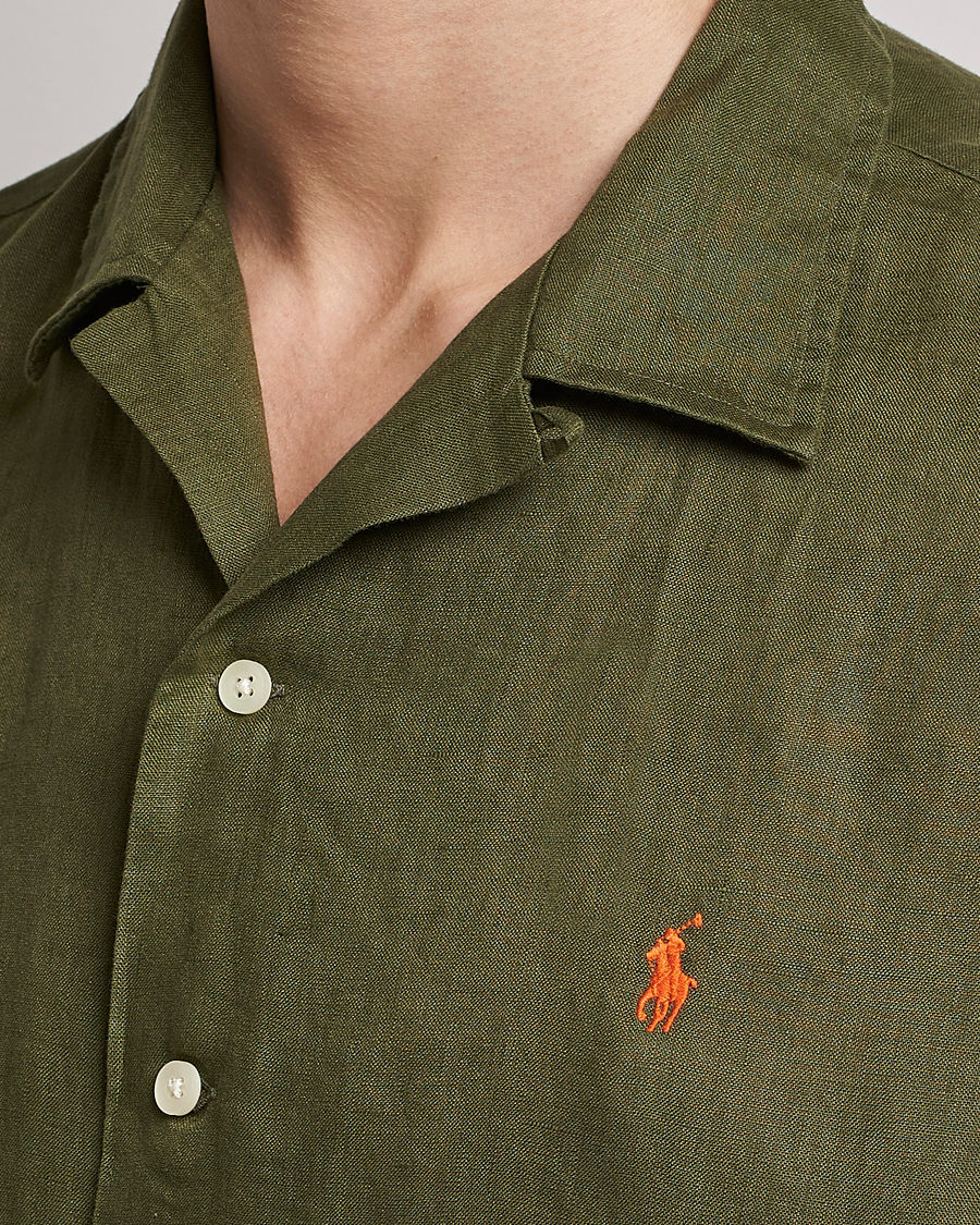 Herr | Skjortor | Polo Ralph Lauren | Linen Camp Collar Short Sleeve Shirt Dark Sage