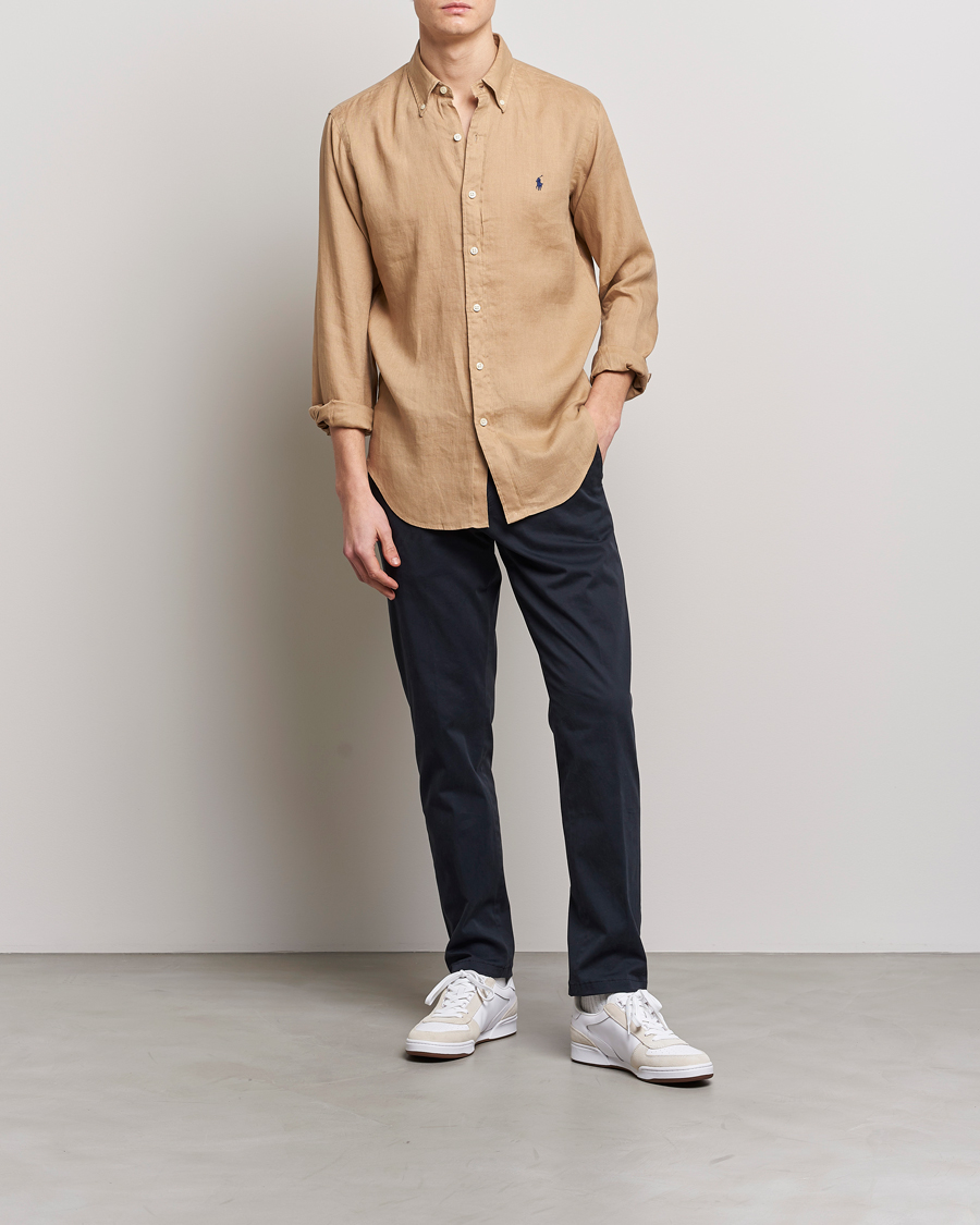 Herr | Skjortor | Polo Ralph Lauren | Custom Fit Linen Button Down Vintage Khaki