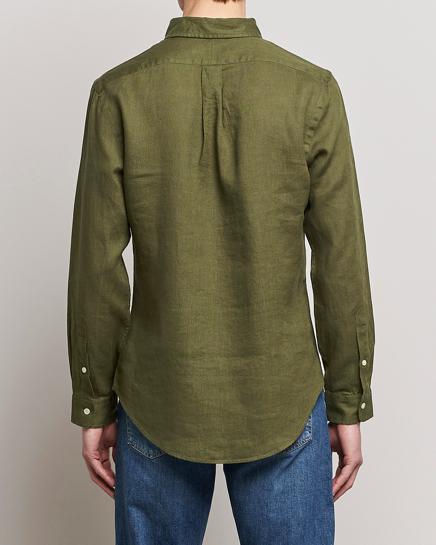 Herr | Skjortor | Polo Ralph Lauren | Slim Fit Linen Button Down Shirt Dark Sage