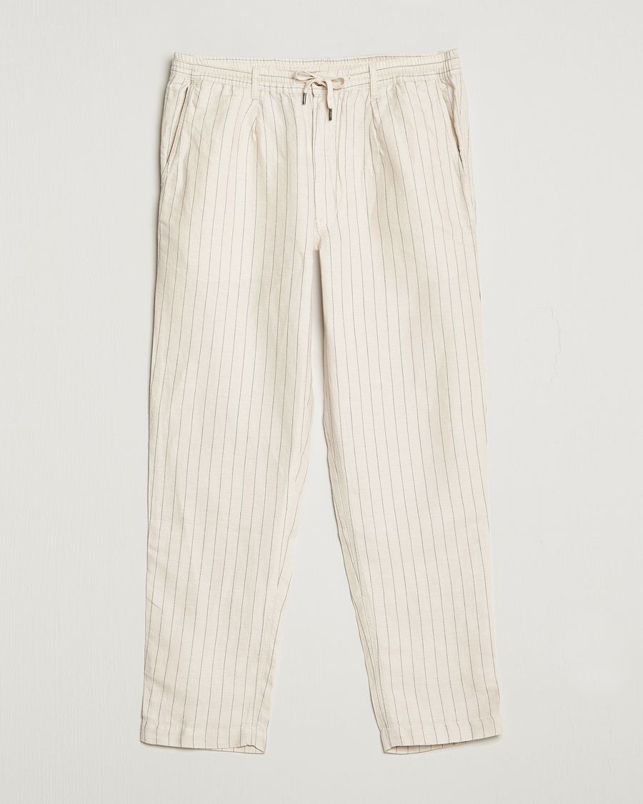 Herr | Byxor | Polo Ralph Lauren | Prepster Linen/Tencel Pinstripe Trousers Andover Cream