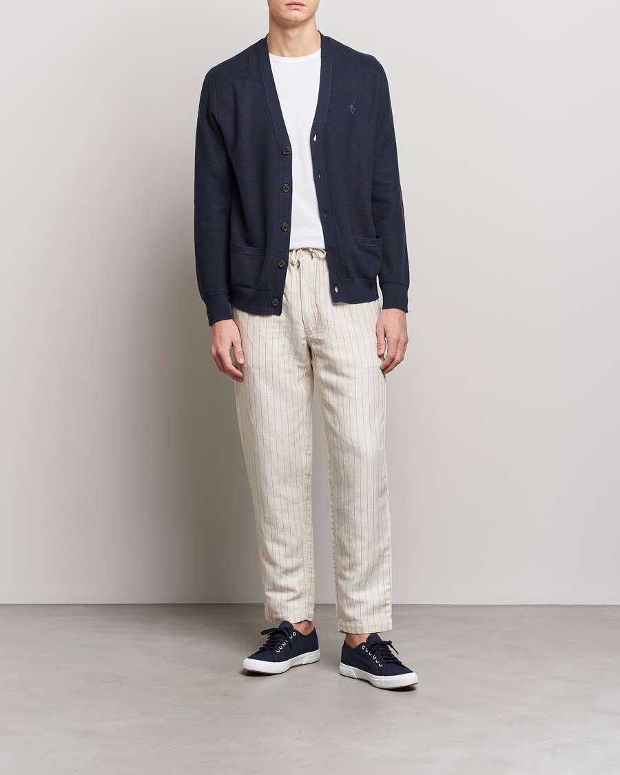 Herr | Byxor | Polo Ralph Lauren | Prepster Linen/Tencel Pinstripe Trousers Andover Cream