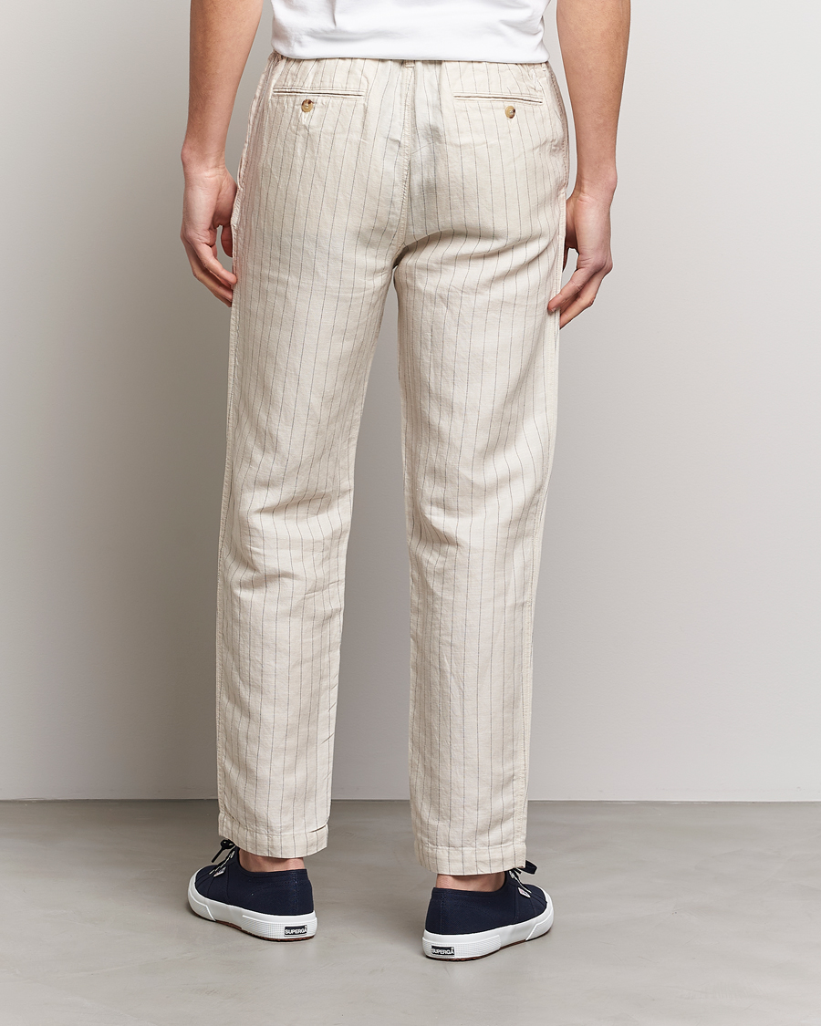 Herr | Byxor | Polo Ralph Lauren | Prepster Linen/Tencel Pinstripe Trousers Andover Cream