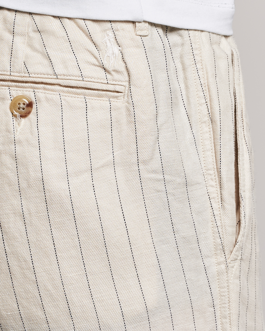 Herr | Byxor | Polo Ralph Lauren | Prepster Linen/Tencel Pinstripe Trousers Andover Cream