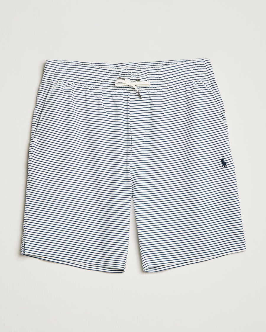 Herr | Shorts | Polo Ralph Lauren | Brused Spa Jersey Striped Sweatshorts White/Blue