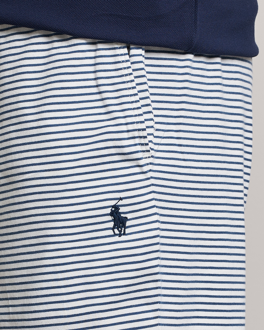 Herr | Shorts | Polo Ralph Lauren | Brused Spa Jersey Striped Sweatshorts White/Blue
