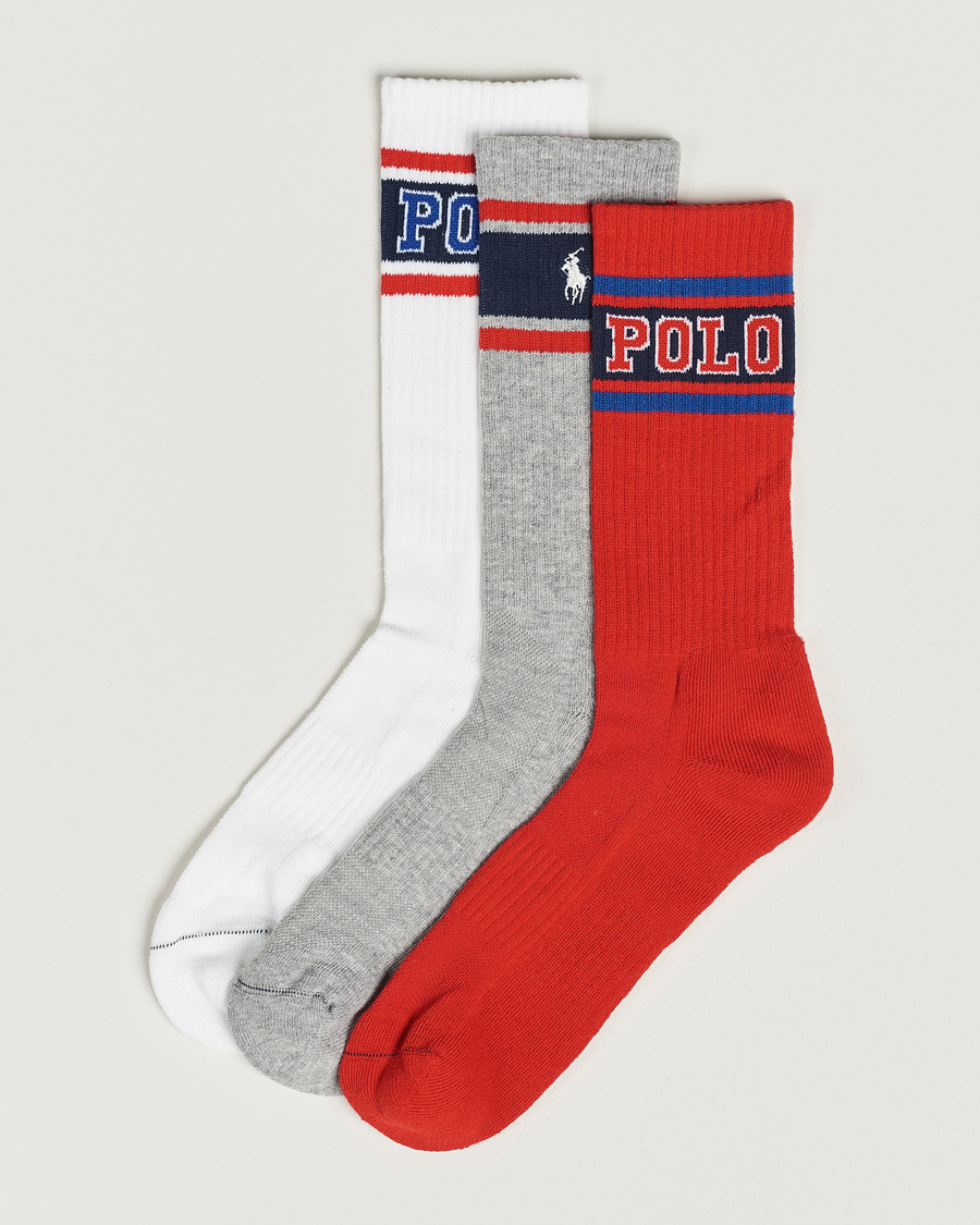 Herr | Underkläder | Polo Ralph Lauren | Varsity 3-Pack Sock Red/Grey/White