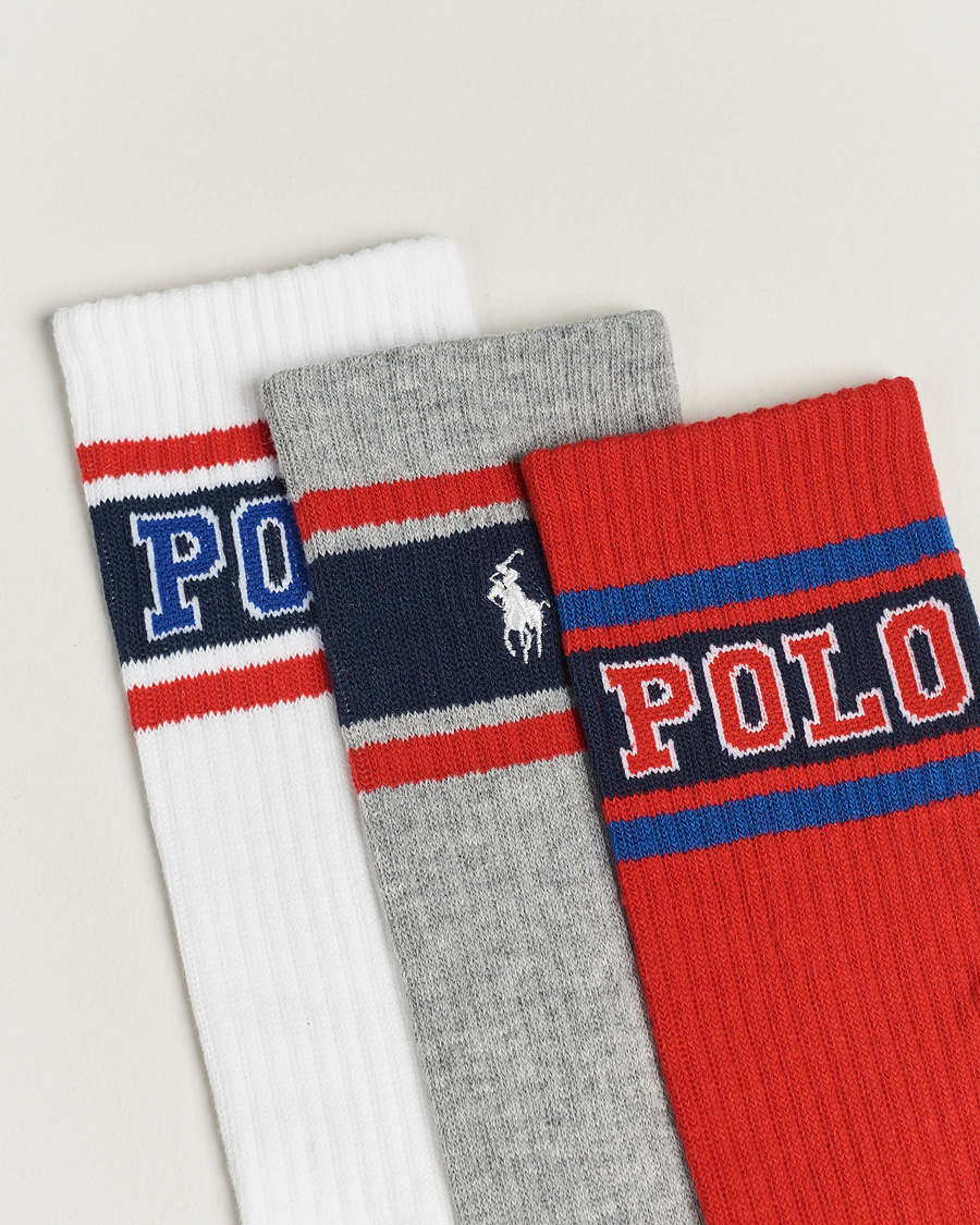 Herr | Underkläder | Polo Ralph Lauren | Varsity 3-Pack Sock Red/Grey/White