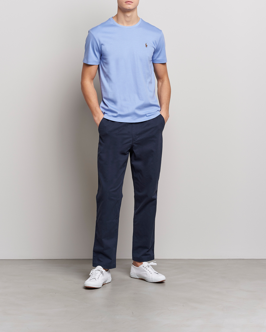 Herr | T-Shirts | Polo Ralph Lauren | Luxury Pima Cotton Crew Neck T-Shirt Lafayette Blue
