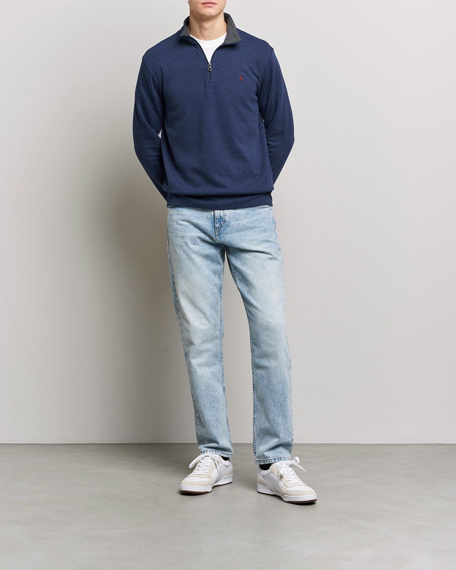 Herr | Tröjor | Polo Ralph Lauren | Double Knit Half-Zip Sweater Spring Navy Heather