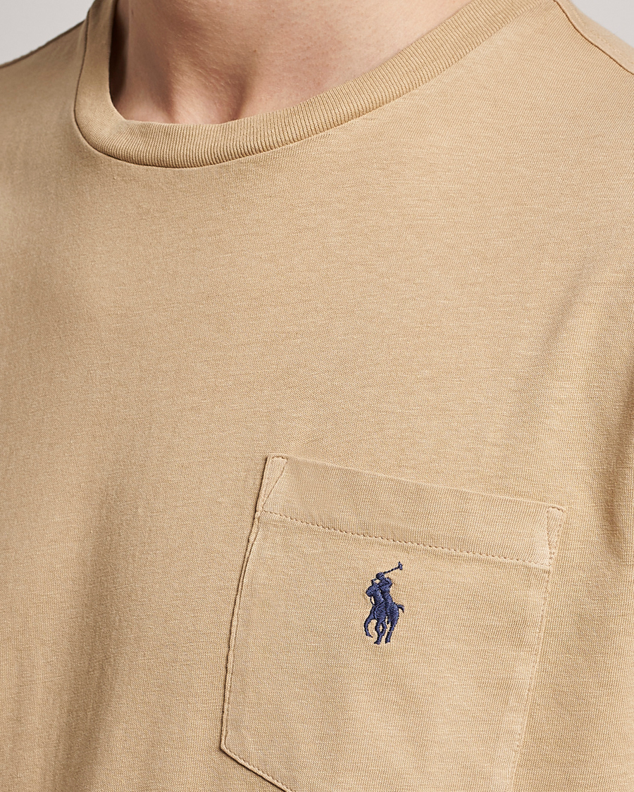 Herr | T-Shirts | Polo Ralph Lauren | Cotton/Linen Crew Neck T-Shirt Vintage Khaki