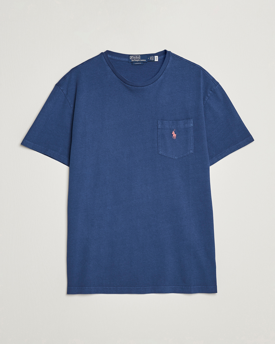 Herr | T-Shirts | Polo Ralph Lauren | Cotton/Linen Crew Neck T-Shirt Light Navy